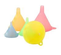Juego de 5 embudos medianos de aceite líquido para cocina, de plástico, multicolor, 5 unidades, para cocina pequeña y bebida, apto para lavavajillas (multicolor, talla única)