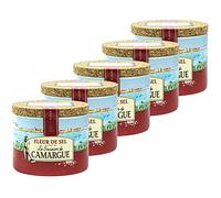 Juego de 5 flores de sal salz en dosis de 125 g (Kristallsalz) - Aus leicht feuchten Kristallen mit besonderer Körnung und Aroma - Premium Meersalz aus (Süd-Frankreich/Mittelmeer)