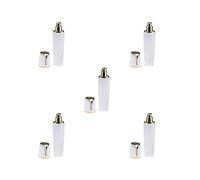 Juego de 5 frascos vacíos rellenables de acrílico para loción 100 ml, color dorado y blanco
