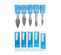 Juego de 5 Fresas Rotativas de Carburo Doble Corte, Fresas de Carburo con Vástago de 6mm, Resistentes a Altas Temperaturas para Aviación Automóvil Barco y Pulido de Superficies