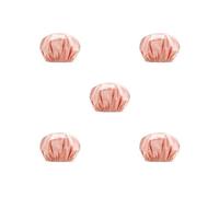 Juego de 5 gorros de dormir para mujer, impermeables, para ducha, a prueba de aceite, gruesos, a prueba de polvo, accesorios para la cabeza de niña, arcoíris, rosa