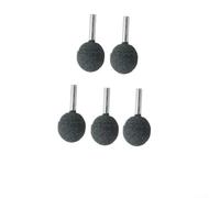 Juego de 5 herramientas de cabeza de piedra de molienda en forma de bola, vástago de 6 mm para herramienta rotativa, tallado, grabado, madera y fibra de vidrio (6 x 25 mm, gris)