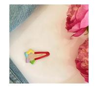 Juego de 5 horquillas para el pelo roto para niñas, flequillo, clips laterales que no dañan el cabello de los niños, horquillas de color caramelo con flores (meteorito de 3,8 cm, 5 juegos)