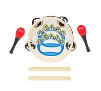 Juego de 5 instrumentos percusión Orff 6 pulgadas, color negro, con forma cordero, pandereta y huevo arena Panderetas para Adultos