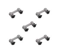 Juego de 5 lengüetas de tambor de caja accesorios para instrumentos musicales de aleación de aluminio de 51 mm, color plateado