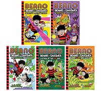 Juego de 5 libros de la colección Beano Dennis & Gnasher (Battle for Bash Street School, The Abominable Snowmenace, Attack of the Evil Veg, Super Slime Spectacular y The Bogeyman of Bunkerton Castle)