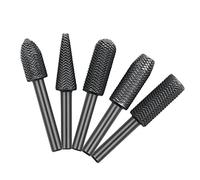 Juego de 5 limas de escofina giratoria, fresas de acero con vástago de 6 mm para metal, madera, plástico, formas surtidas, herramienta giratoria de acero endurecido 45#