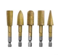 Juego de 5 limas giratorias de carburo de 1/4 pulgadas con vástago de metal para madera, resina, piedra, porcelana, procesamiento de metal suave, herramienta de pulido