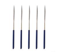 Juego de 5 limas redondas de esmeril de grado industrial para materiales duros como vidrio, cerámica, acero, piedra, herramienta de modelado y alisado de precisión para mecánicos, 140 mm (5 unidades