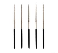 Juego de 5 limas redondas de esmeril para uso industrial en reparación de vidrio cerámico, metal, madera y plástico con asas antideslizantes para un mejor control (5 unidades, negro)