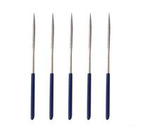 Juego de 5 limas redondas de esmeril para uso industrial en reparación de vidrio cerámico, metal, madera y plástico con asas antideslizantes para un mejor control (5 unidades, azul)