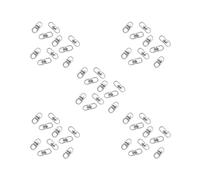 Juego de 5 llaveros de 10 piezas con cierre de gancho giratorio, color sólido, hecho a mano, accesorio de conexión para llavero, plateado, 16 mm, M