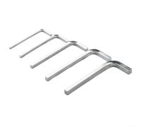 Juego de 5 llaves de cabeza cuadrada en forma de L hechas de acero al cromo vanadio de 4 puntos para tornillos cuadrados, tamaños de 3 mm a 7 mm, herramienta de mano resistente para talleres y tareas