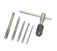 Juego de 5 llaves de grifo en forma de T de 3 a 6 mm para roscado de rosca, herramienta manual para llaves de metal y madera en forma de T