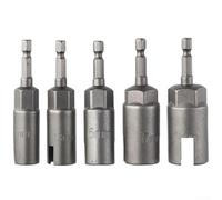 Juego de 5 llaves de vaso de perno de mariposa de 1/4 pulgadas, vástago hexagonal de acero al cromo vanadio para destornilladores eléctricos y taladros con 11 mm, 13 mm, 15 mm, 17 mm, 19 mm