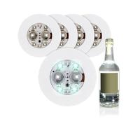 Juego de 5 luces autoadhesivas para botellas cada una con 4 ledes SMD Iluminación para botellas para pegar debajo de la botella con 3 funciones de iluminación ¡Lo más destacado en cualquier fiesta!