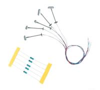 Juego de 5 luces de mástil de celosía de ferrocarril modelo de escala N de 36 mm LED de plataforma lateral de pista 6626 compatible con 3V-16V con resistencias para diseños de tren