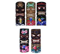 Juego de 5 m scaras de pared de madera estilo polinesio talladas a mano - Decoraci n de isla de 30 cm de alto con acabado vibrante pintado a mano