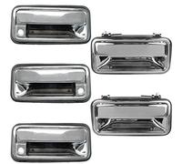 Juego de 5 manijas de puerta exterior cromadas para portón trasero delantero y trasero para Suburban Tahoe Yukon