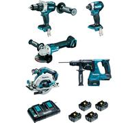 Juego de 5 máquinas MAKITA 18V Li-Ion 5Ah + Accesorios - DLX5038PTJ