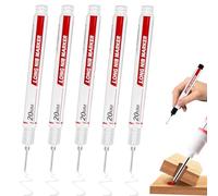 Juego De 5 Marcadores De Punta Larga Para Agujeros Profundos, Punta De 20 Mm, Herramienta De Marcado Permanente Para Madera, Metal, Vidrio, Acero, CeráMica Y Azulejos (Off White)