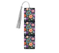 Juego de 5 marcapáginas artísticos con diseño de flores y diamantes para mujeres, marcapáginas de madera con borlas, suministros de estudio