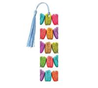 Juego de 5 marcapáginas con borlas con sabor a galletas de macaron para mujeres, suministros de estudio de libros de madera, accesorios para leer