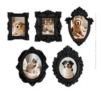 Juego de 5 marcos de fotos de resina antigua, decoración vintage en miniatura, para proyectos de joyería y bricolaje, decoración de , hogar, galería de pared, museo