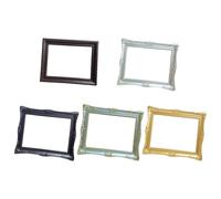 Juego de 5 marcos de resina de varios colores para álbumes pequeños, muebles pequeños seguros para casas de muñecas, accesorios en miniatura, juego de marcos de fotos