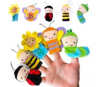 Juego de 5 marionetas de dedo de animales pequeños, juego de marionetas de dedo de animales pequeños, animales de dedo, lindos animales para bebé, para historia, tiempo de nacimiento infantil, regalo