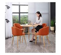 Juego de 5 mesas y sillas de comedor para recepción, ocio, oficina, salón, sala de reuniones, mesa de café y silla, combinación de 80 cm, mesa redonda simple, para sala de estar K (naranja)