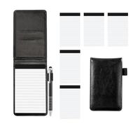 Juego de 5 mini cuadernos A7, soporte Oxford, mini cuaderno, pequeño bloc de notas de piel sintética, con lápiz de metal y bloc de notas de repuesto para actividades al aire libre