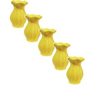Juego de 5 mini jarrones de cerámica, robustos y atractivos, decoración en miniatura, fácil de sostener e ideal para plantas pequeñas, encantadores accesorios para el hogar para estantes, escritorio y