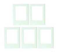 Juego de 5 mini marcos magnéticos para fotos de 3 pulgadas con diseño de pajita hueca, parte trasera magnética para mostrar fotos en el refrigerador y superficies metálicas (verde)