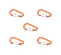 Juego de 5 mini mosquetones de aleación de aluminio para exteriores en forma de D Quickdraw naranja arenado 4 x 2,44 cm