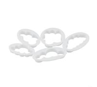 Juego de 5 moldes de plástico para hornear galletas con forma de nube, para pasta de azúcar, suministros para hornear cumpleaños, fondant, glaseado, herramientas de decoración, 5,4-7,8 cm