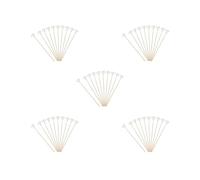 Juego de 5 palillos de plumas de ganso para adultos y niños, cuchara de oreja de hilo verde, talla L