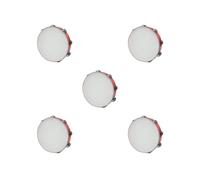 Juego de 5 panderetas de mano de madera para percusión para fiestas de iglesia, adultos, 25,4 cm, color rojo, 25,4 cm