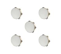 Juego de 5 panderetas de mano de madera para percusión para fiestas de iglesia, adultos, madera de 8 pulgadas, 8 pulgadas