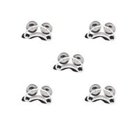 Juego de 5 panderetas de pie con sonajeros de acero, tambor, guitarra, piezas de acompañamiento, color blanco