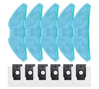 Juego de 5 paños de fregona y 6 bolsas de polvo para robot aspirador MEDION SW MD 2004, diseñado para un funcionamiento suave y control de polvo