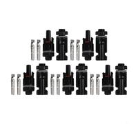 Juego de 5 pares de conectores de panel solar compatibles, adaptador impermeable IP67 de 30 A, 1000 V CC, para cable fotovoltaico de 2,5 mm/4 mm/6 mm, acoplamiento de enchufe distribuidor de energía
