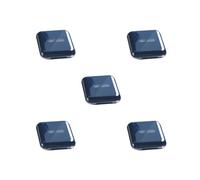 Juego de 5 pastilleros portátiles para medicamentos, vitaminas, 4 rejillas, 8 x 8 x 2,4 cm, color azul