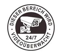 Juego de 5 pegatinas reflectantes de advertencia de prohibición de intrusión - Panel de videovigilancia para patio, propiedad privada, panel de grabación de vídeo 24 horas, falso autoco