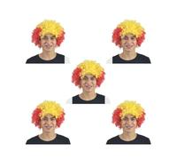 Juego de 5 pelucas de payaso rizadas para fiestas de Navidad, pelo sintético, para aficionados al fútbol, amplia aplicación, fiestas, disfraz divertido de España