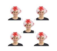 Juego de 5 pelucas de payaso rizadas para Navidad, pelo sintético para fanáticos del fútbol, fiestas, multicolor, disfraz divertido de Inglaterra