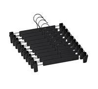 Juego de 5 Perchas para Pantalones, Faldas, con 2 Pinzas, Set de 5 Perchas para Camisas, Bufanda, Cualquier Prenda, Gancho de Metal 360º, Colgadores con Pinzas