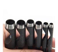 Juego de 5 perforadoras huecas, vástago hexagonal, herramienta de perforación de agujeros de cuero, acero al carbono para cortar cuero, vinilo, plástico, materiales de junta de goma