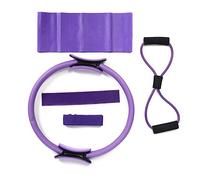 Juego de 5 piezas: Anillo de Pilates, toalla de látex, cuerda expansora de pecho, cinturón elástico, lazo de resistencia.