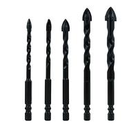 Juego de 5 piezas de crucifijo con mango hexagonal para taladro triangular, juego de brocas suaves para perforación de metal